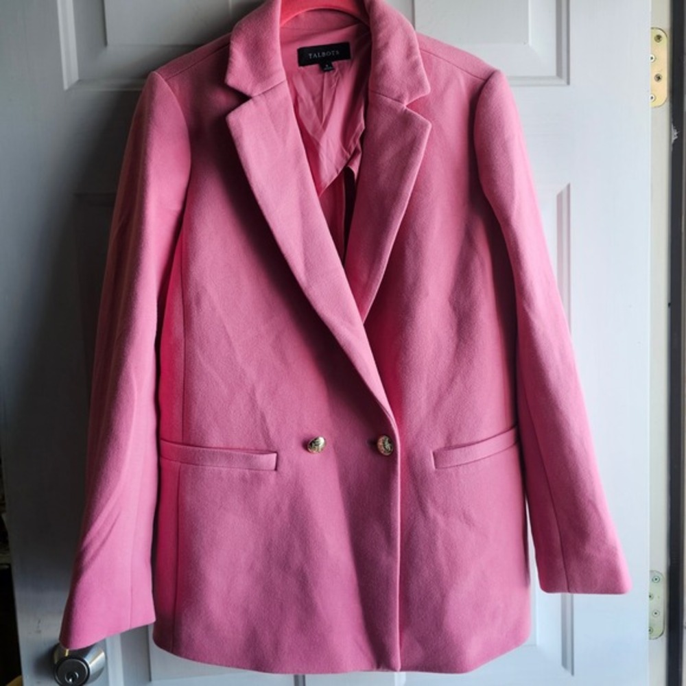 Talbots Pink Double Breasted Blazer Gold Buttons Women's‎ Size 6